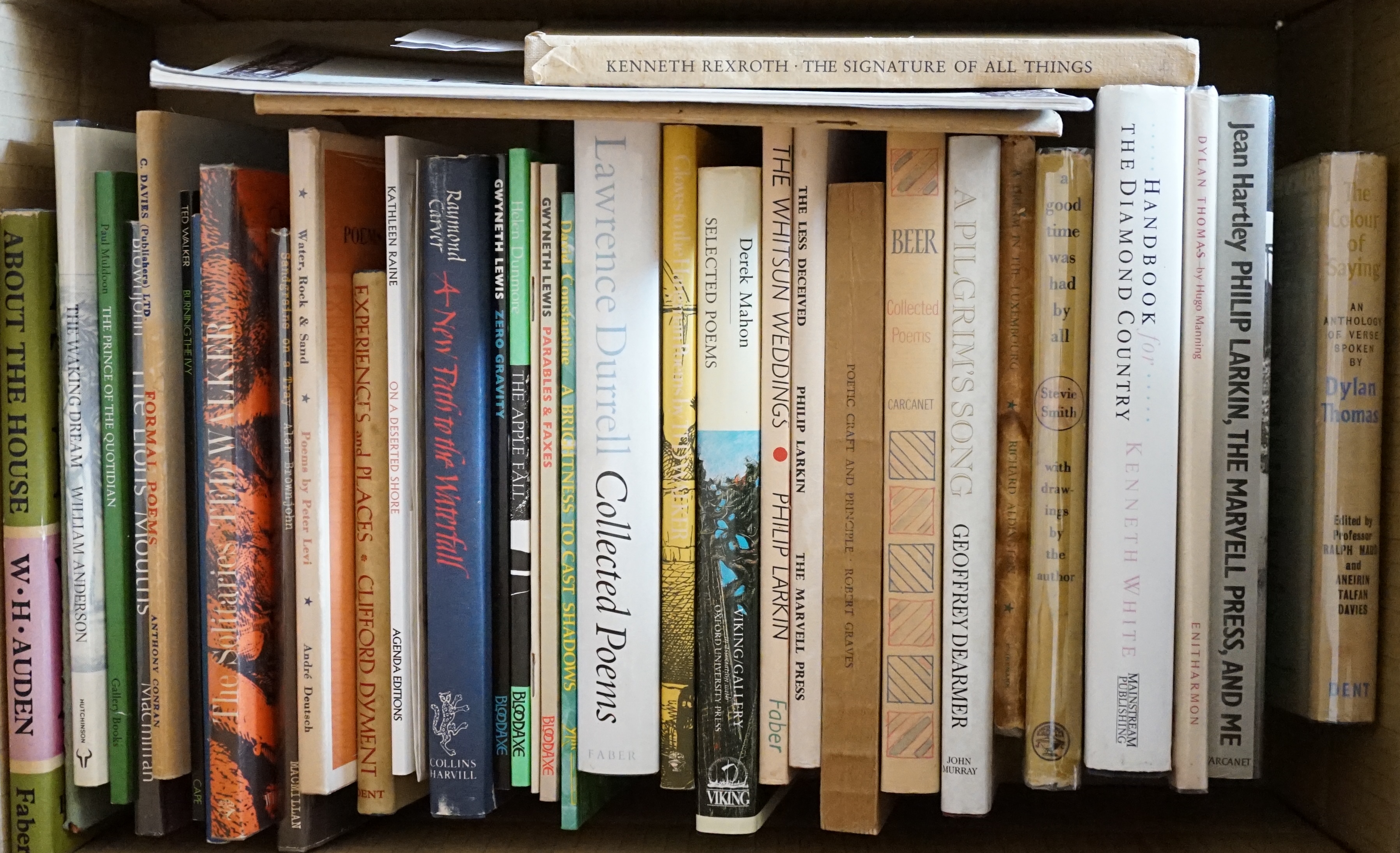 Rexroth, Kenneth - The Signature of All Things ... 1st edition. original holland backed patterned boards and d/wrapper. New York: New Directions, (1960); Auden, W.H. - About the House. 1st edition. publisher's cloth and